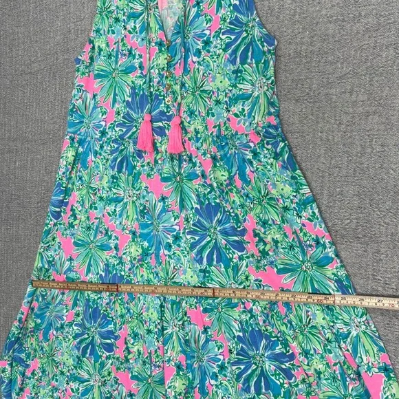 Lilly Pulitzer Malone Maxi Dress Soliel Pink Good Hare Day Small Tropical Beachy - Picture 14 of 14